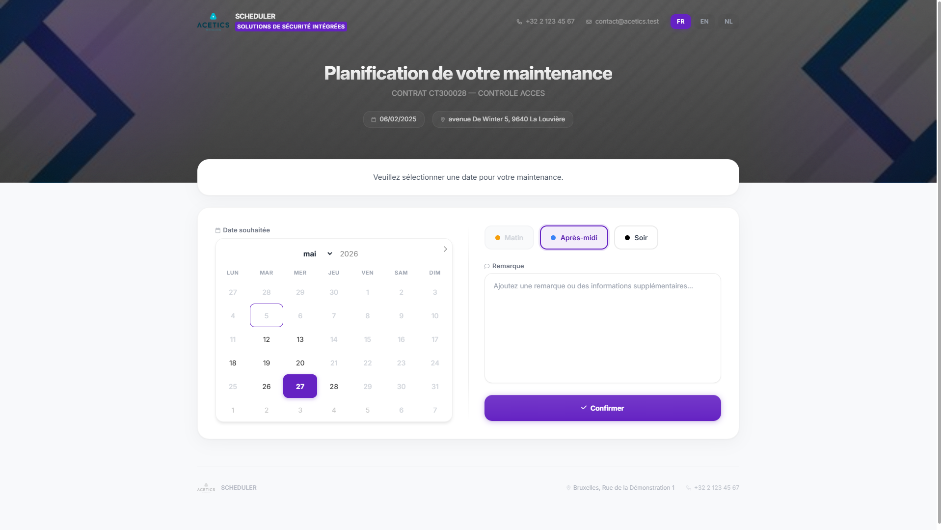 Planificateur Acetics